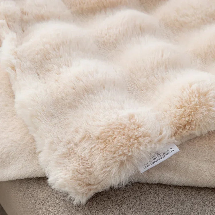 Faux Rabbit Fur Plush Blanket