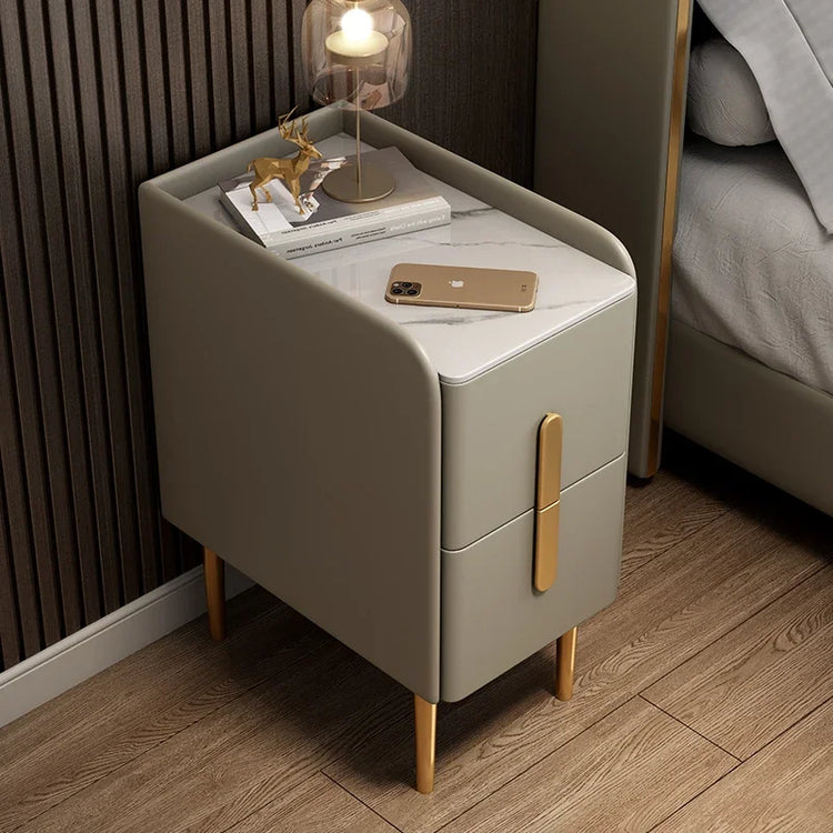 Wireless Charging Modern Wooden Nightstand with Drawer