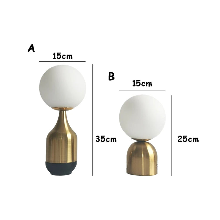 Modern Nordic Glass Ball Brass Table Lamp